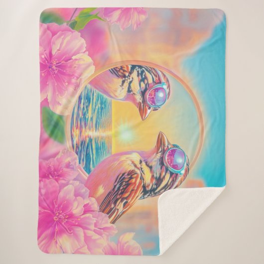 Coole Vögel mit Sonnenbrille bei Sonnenuntergang Sherpadecke (Vorderseite)