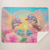 Coole Vögel mit Sonnenbrille bei Sonnenuntergang Sherpadecke (Vorderseite (Horizontal))