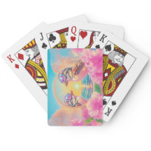 Coole Vögel mit Sonnenbrille bei Sonnenuntergang