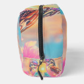 Coole Vögel mit Sonnenbrille bei Sonnenuntergang Waschbeutel (Rechts)