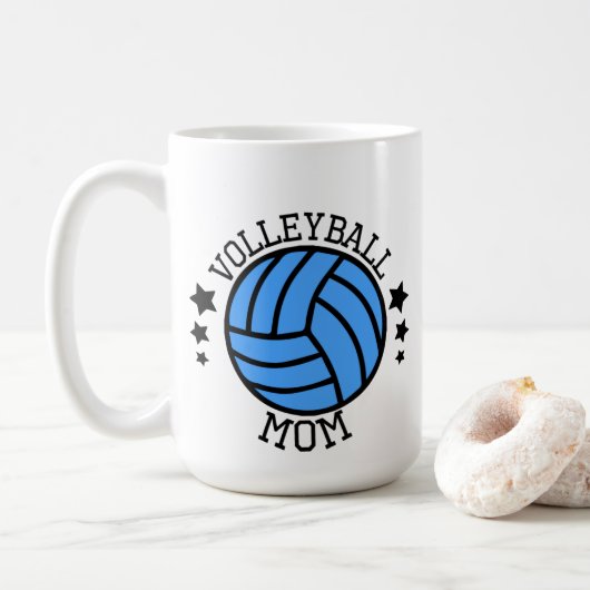 Coole Volleyball-Mutter-Wortkunst Kaffeetasse (Mit Donut)