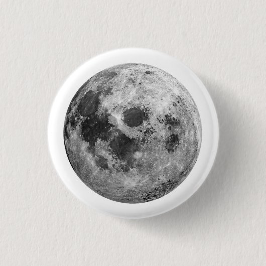 Coole Vollmond-Astronomie Button (Vorderseite)