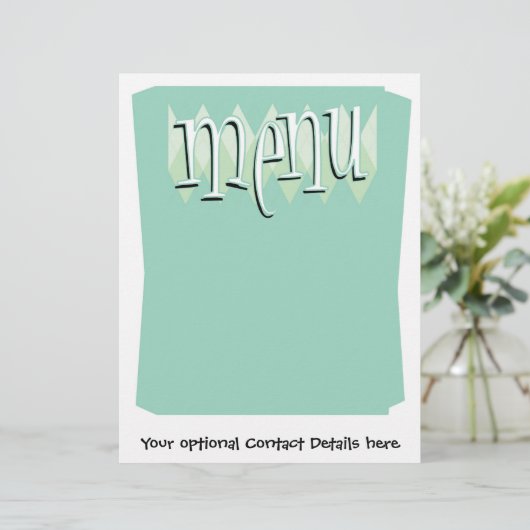 Coole Vorlage im Retrostil Leermenü (Stehend Vorderseite)