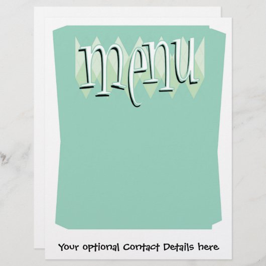 Coole Vorlage im Retrostil Leermenü (Vorne/Hinten)