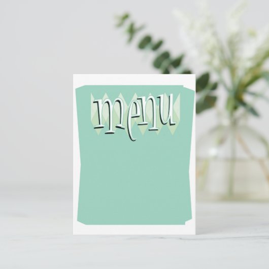 Coole Vorlage im Retrostil Leermenü Postkarte (Stehend Vorderseite)