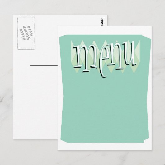 Coole Vorlage im Retrostil Leermenü Postkarte (Vorne/Hinten)