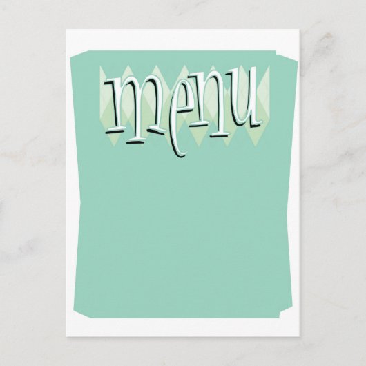 Coole Vorlage im Retrostil Leermenü Postkarte (Vorderseite)