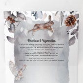 Coole Waldhochzeit Dreifach Gefaltete Einladung (Innen Erste Seite)