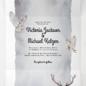 Coole Waldhochzeit Dreifach Gefaltete Einladung (Innenseite Mitte)