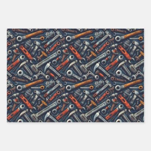 Coole Walzenmuster Party Wrapping Paper Sheets Geschenkpapier Set (Vorderseite)