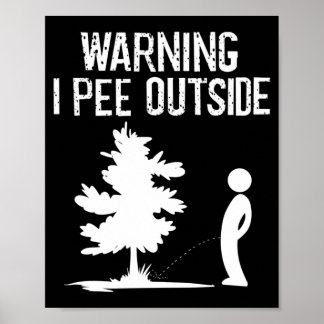 Coole Warnung Pipi Draußen Lustiger Junge Pipi Mac Poster