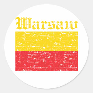 Coole Warschau-Stadtflaggenentwürfe Runder Aufkleber