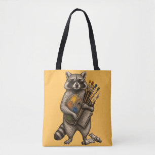 Coole Waschbär-Maler-Illustration Tasche