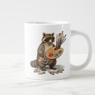 Coole Waschbären-Maler-Illustration Jumbo-Tasse