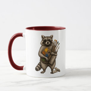 Coole Waschbären-Maler-Illustration Tasse
