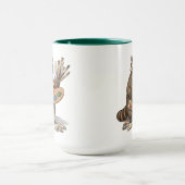 Coole Waschbärenmaler-Illustration Tasse (Zentrum)