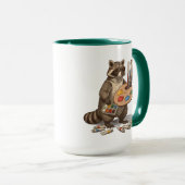 Coole Waschbärenmaler-Illustration Tasse (VorderseiteRechts)