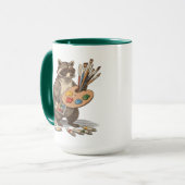 Coole Waschbärenmaler-Illustration Tasse (Vorderseite Links)