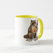 Coole Waschbärenmaler-Illustration Tasse (VorderseiteRechts)