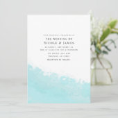 Coole Wassa Blue Wave Splash Beach Hochzeit Einladung (Stehend Vorderseite)