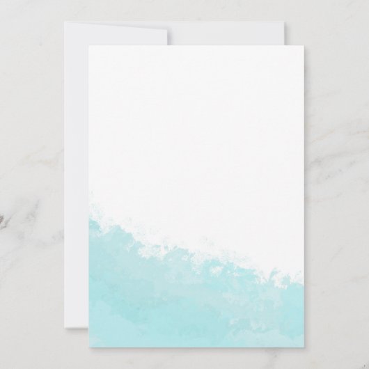 Coole Wassa Blue Wave Splash Beach Hochzeit Einladung (Rückseite)