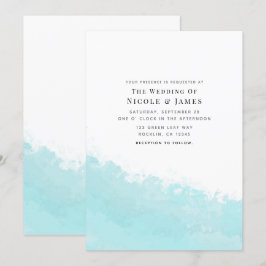 Coole Wassa Blue Wave Splash Beach Hochzeit Einladung