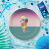 Coole Wasserfarbe Eiscreme Pappteller (Party)