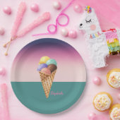 Coole Wasserfarbe Eiscreme Pappteller (Party)