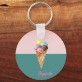 Coole Wasserfarbe Eiscreme Schlüsselanhänger (Vorderseite)