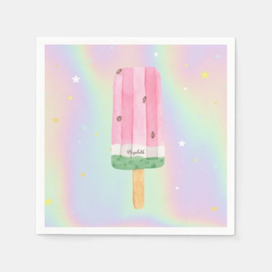 Coole Wasserfarbe Eiscreme Serviette (Vorderseite)