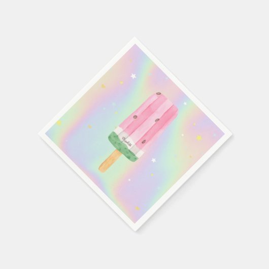 Coole Wasserfarbe Eiscreme Serviette (Ecke)