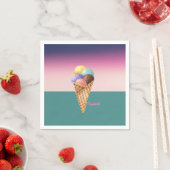 Coole Wasserfarbe Eiscreme Serviette (Beispiel)