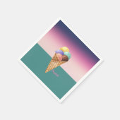 Coole Wasserfarbe Eiscreme Serviette (Ecke)