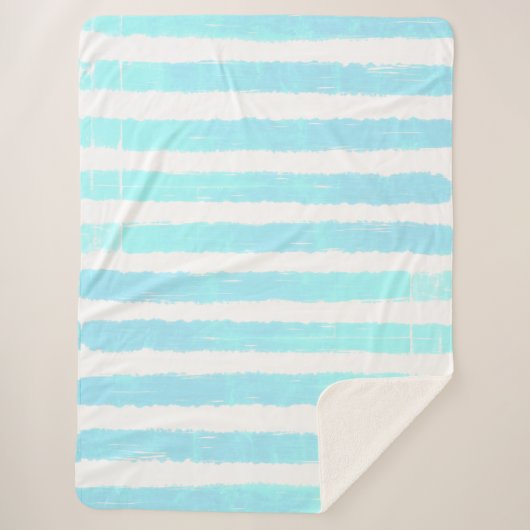 Coole Wasserfarbe Eiszeit Blaue Streifen Sherpadecke (Vorderseite)