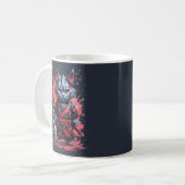 Coole Wasserfarbe Gray Ninja Kat Krieger Kaffeetasse (Vorderseite Links)