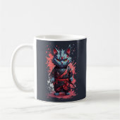 Coole Wasserfarbe Gray Ninja Kat Krieger Kaffeetasse (Links)