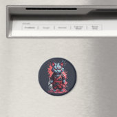 Coole Wasserfarbe Gray Ninja Kat Krieger Magnet (In Situ (Geschirrspüler))
