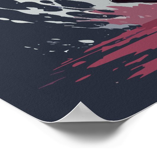 Coole Wasserfarbe Gray Ninja Kat Krieger Poster (Ecke)