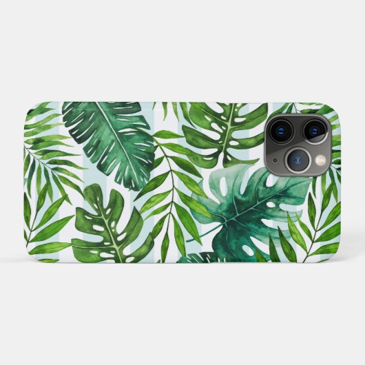 Coole Wasserfarbe Tropengrün botanisch Case-Mate iPhone Hülle (Rückseite (Horizontal))