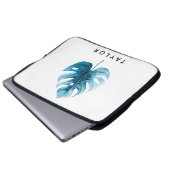 Coole Wasserfarbe Tropisches Monsterer Leaf Laptopschutzhülle (Vorne Knopf)