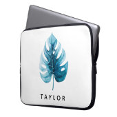 Coole Wasserfarbe Tropisches Monsterer Leaf Laptopschutzhülle (Vorderseite Links)