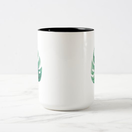 Coole Wasserfarbe Tropisches Monsterer Zweifarbige Tasse (Mittel)