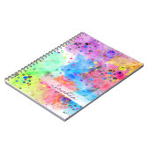 Coole Wasserfarben Pfauenfedern abstraktes Muster Notizblock (Linke Seite)
