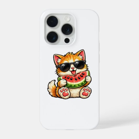 Coole Wassermelone Katze iPhone Hülle (Rückseite)