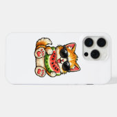 Coole Wassermelone Katze iPhone Hülle (Rückseite (Horizontal))