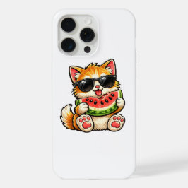 Coole Wassermelone Katze iPhone 15 Pro Max Hülle