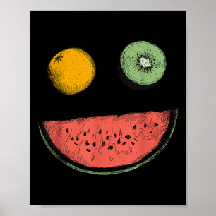 Coole Wassermelone Lemon Kiwi Veggie Pflanze Poster