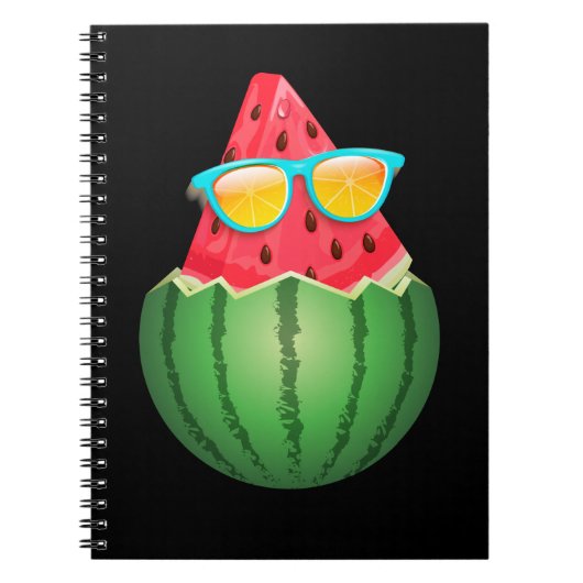 Coole Wassermelone mit Sonnenbrille Sommer Notizblock (Vorderseite)