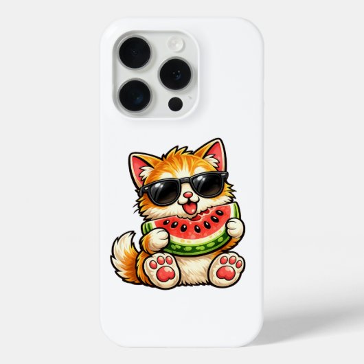 Coole Wassermelonen-Katze Case-Mate iPhone Hülle (Rückseite)