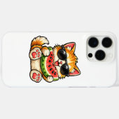 Coole Wassermelonen-Katze Case-Mate iPhone Hülle (Rückseite (Horizontal))